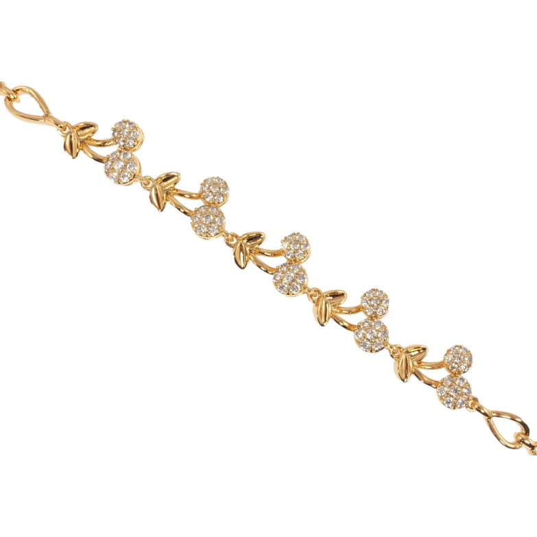 Браслет Xuping Позолота 18K Вишеньки довжина з дод. замком 17,19см х 6-9мм фото №2 Браслет Xuping Позолота 18K Вишеньки довжина з дод. замком 17,19см х 6-9мм фото №2