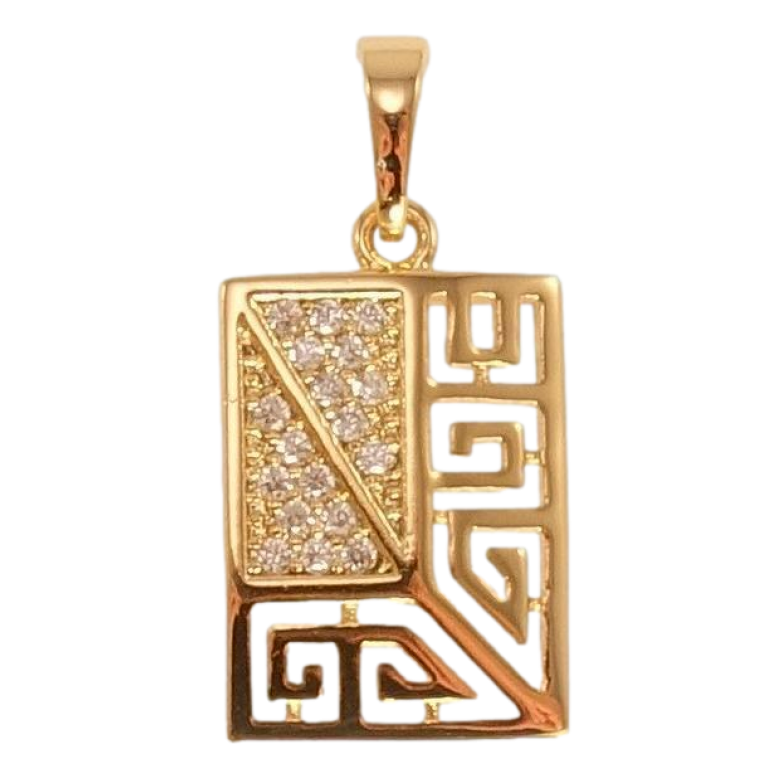 Кулон Xuping Позолота 18K Різний меандровий орнамент із цирконієм фото №2