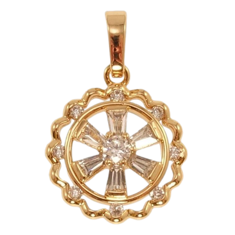 Кулон Xuping Позолота 18K Кристальная звездочка в декоративном колечке фото №6