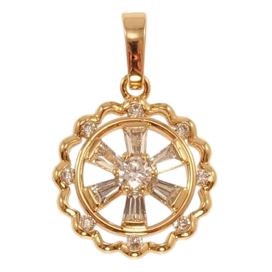 Кулон Xuping Позолота 18K Кристальна зірочка в декоративному кільці фото №1