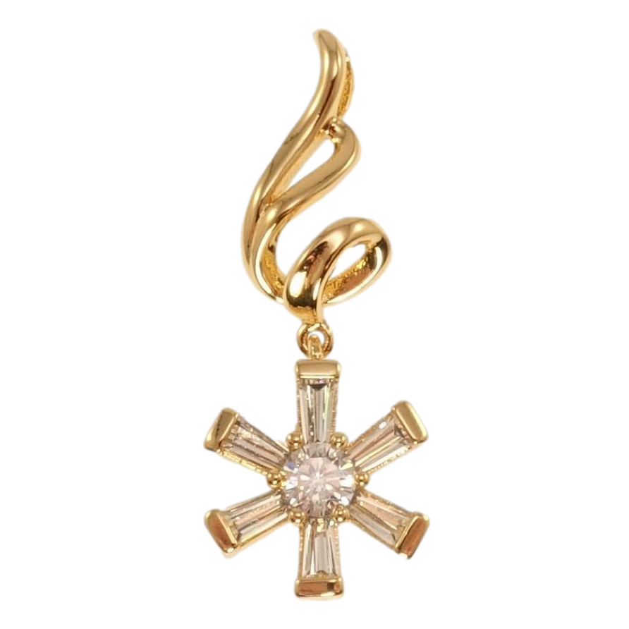 Кулон Xuping Позолота 18K Кристальна зірочка з витонченим завитком фото №1 Кулон Xuping Позолота 18K Кристальна зірочка з витонченим завитком фото №1