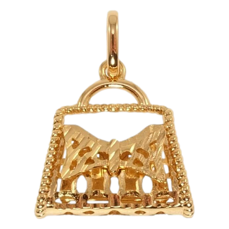 Кулон Xuping Позолота 18K Сумочка з бантиком фото №1 Кулон Xuping Позолота 18K Сумочка з бантиком фото №1