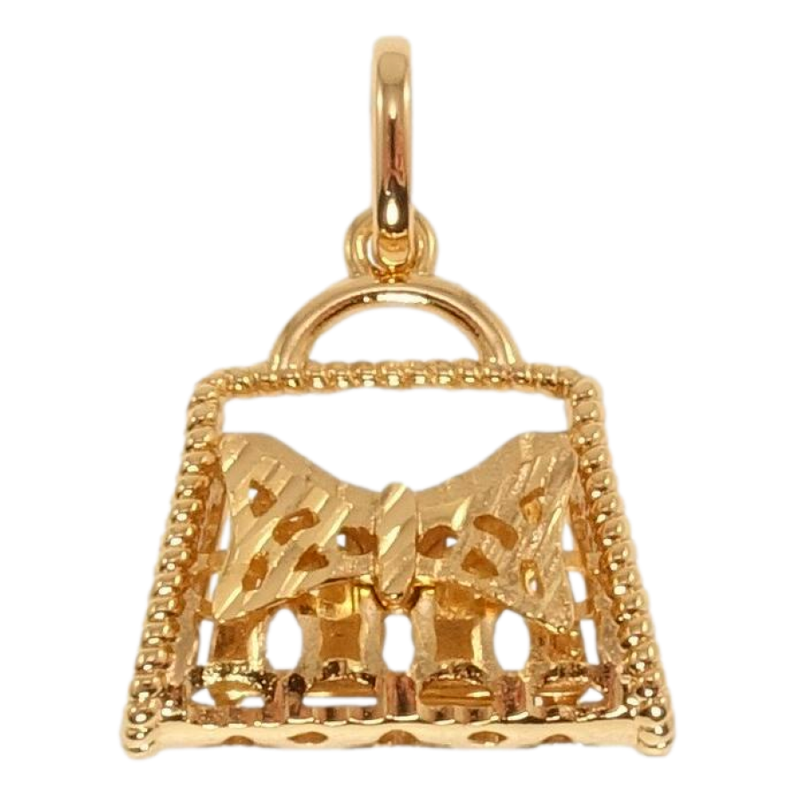 Кулон Xuping Позолота 18K Сумочка з бантиком фото №1 Кулон Xuping Позолота 18K Сумочка з бантиком фото №1