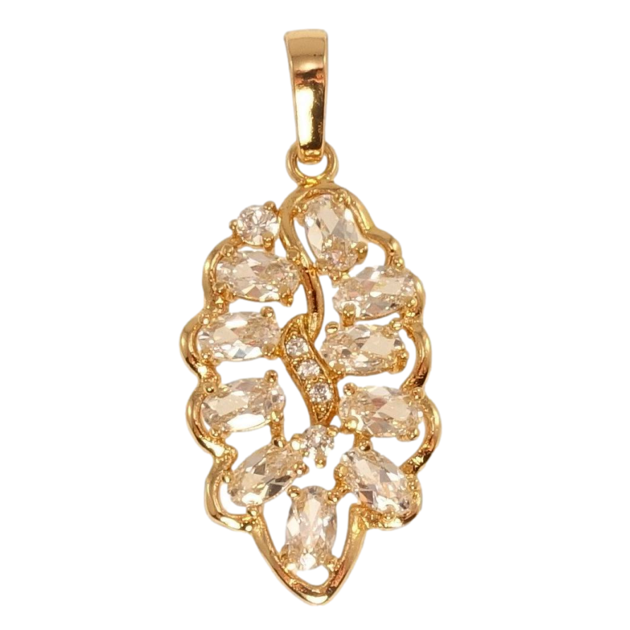 Кулон Xuping Позолота 18K Листик с цирконием фото №1