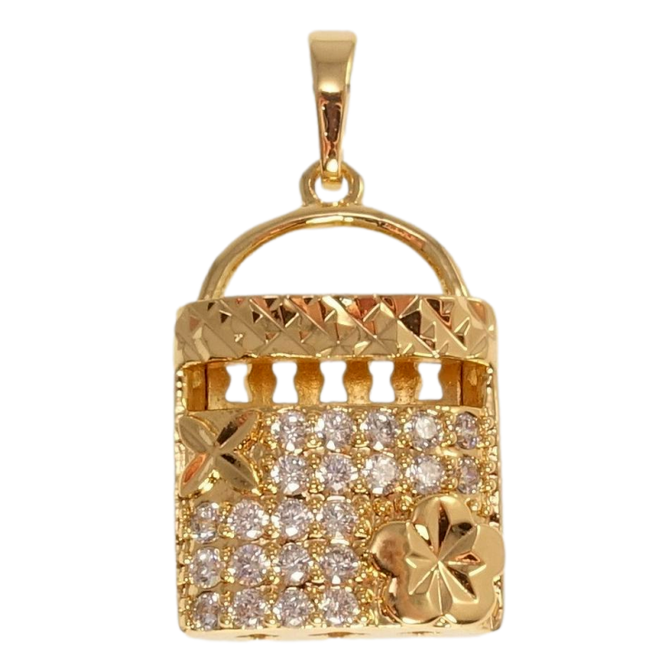 Кулон Xuping Позолота 18K Сумочка з інкрустацією цирконієм та квітковим візерунком фото №22 Кулон Xuping Позолота 18K Сумочка з інкрустацією цирконієм та квітковим візерунком фото №22
