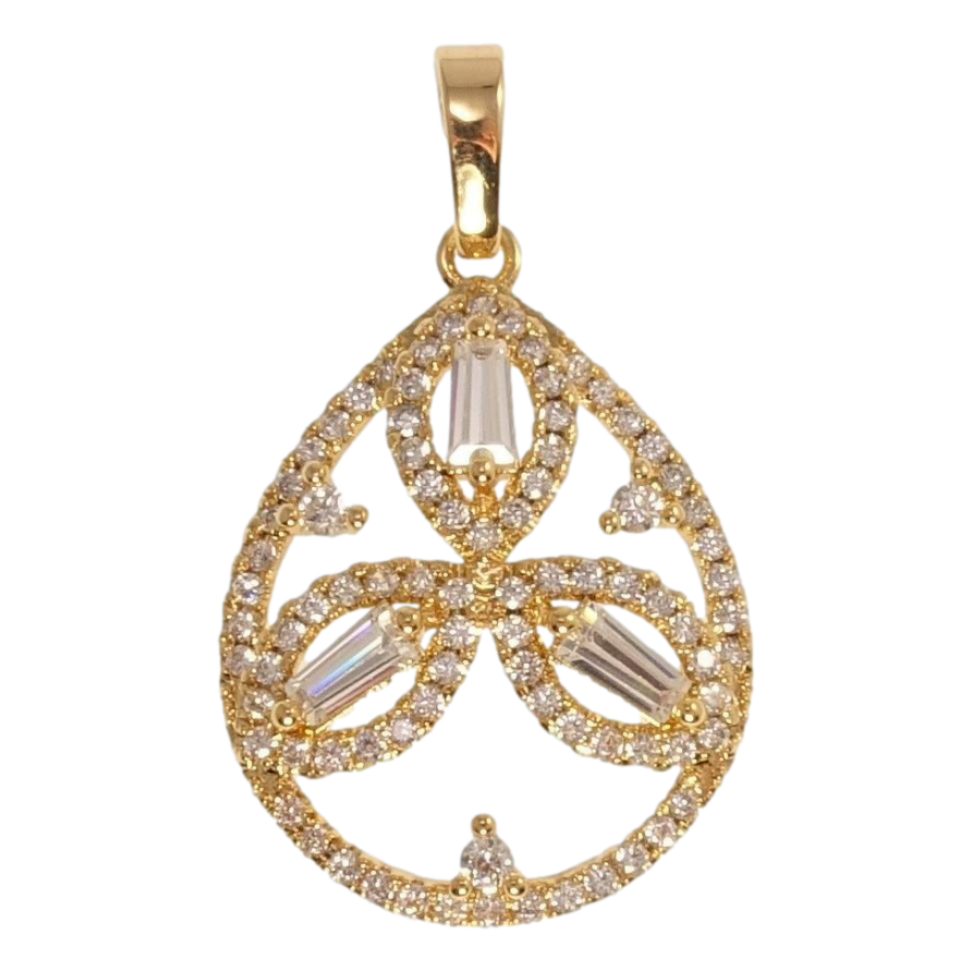 Кулон Xuping Позолота 18K Витончена крапелька з орнаментом цирконієм фото №1