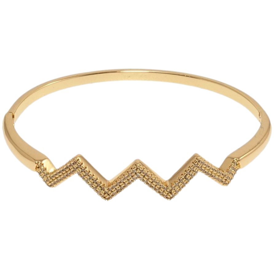 Браслет Xuping Позолота 18K Зигзагообразная дорожка циркония ø 6см фото №1 Браслет Xuping Позолота 18K Зигзагообразная дорожка циркония ø 6см фото №1