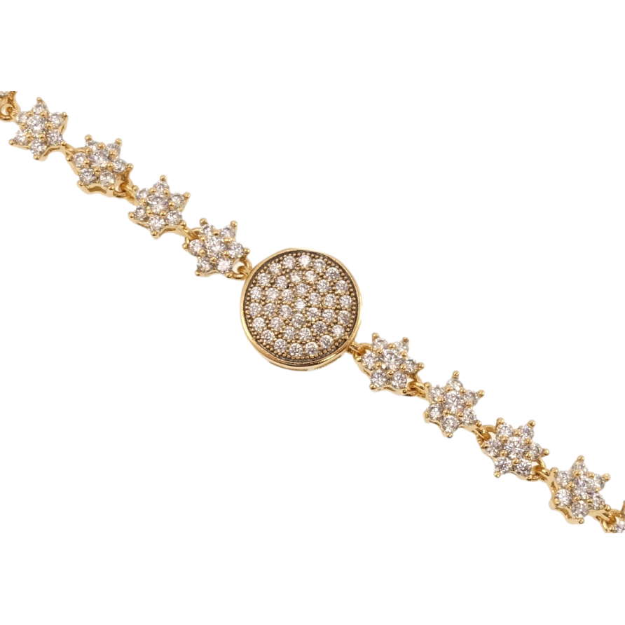 Браслет Xuping Позолота 18K Кристальные цветочки длина с доп.замком 16,17.5см х 5-11мм фото №1