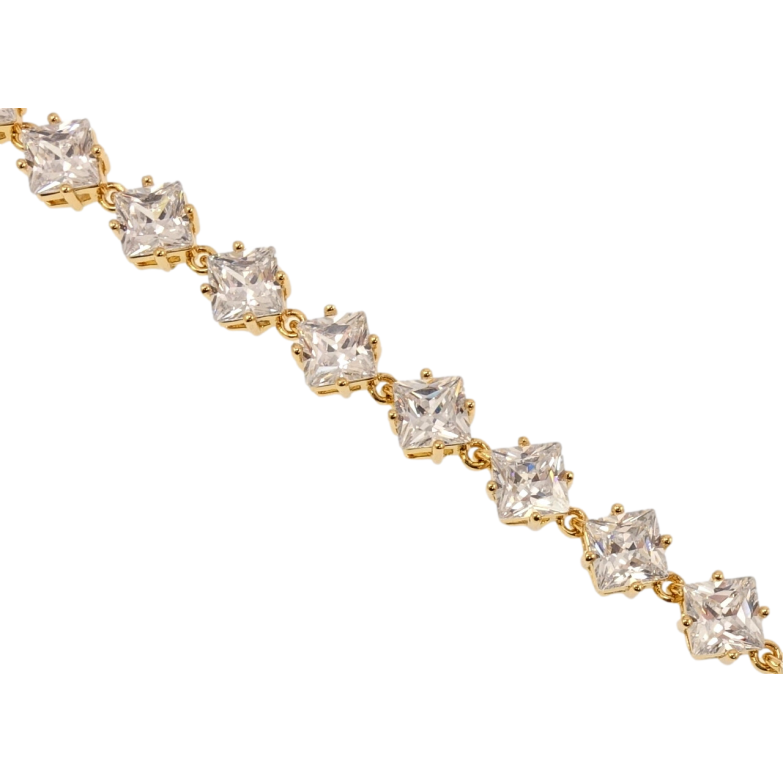 Браслет Xuping Позолота 18K Кристальні ромби довжина з дод. замком 16,18см х 6мм фото №1