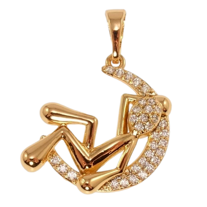 Кулон Xuping Позолота 18K Людина в півмісяці фото №1 Кулон Xuping Позолота 18K Людина в півмісяці фото №1