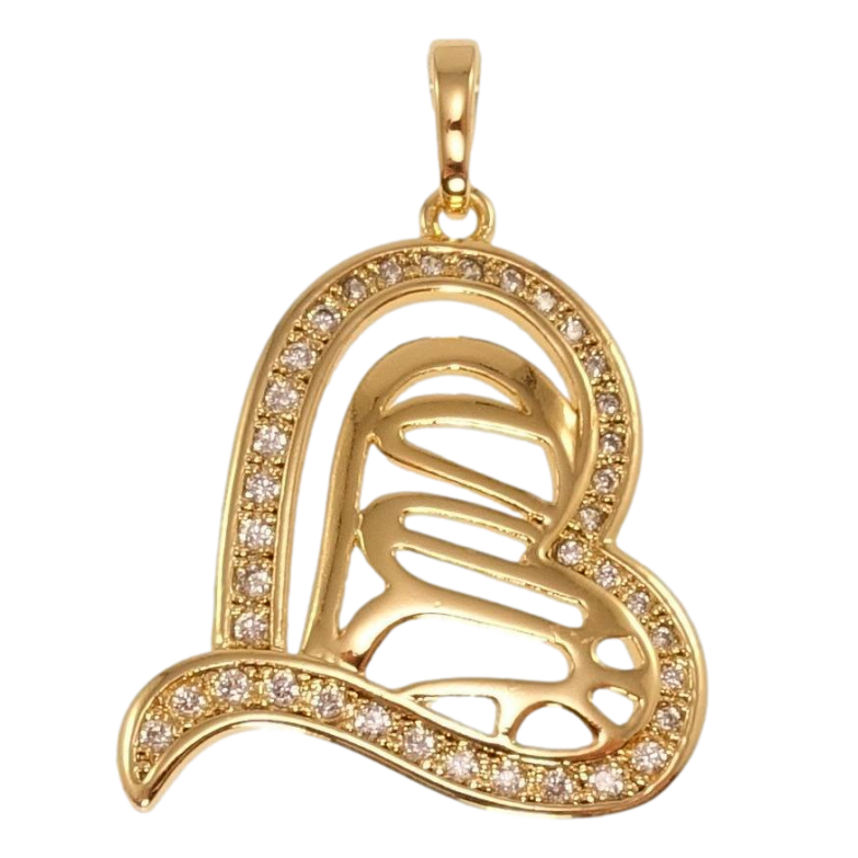 Кулон Xuping Позолота 18K Мусульманська підвіска серце з написом Аллах фото №1