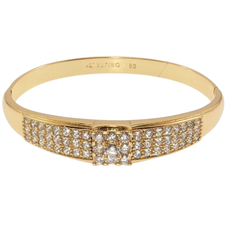 Браслет Xuping Позолота 18K Інкрустація цирконієм ø 6см фото №1