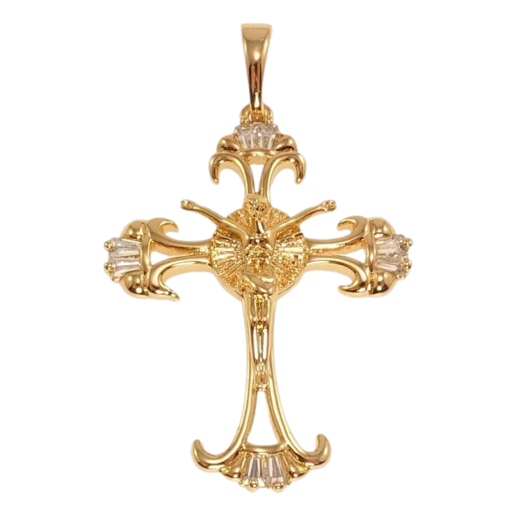 Кулон Xuping Позолота 18K Декоративний Хрест із Розп'яттям фото №12