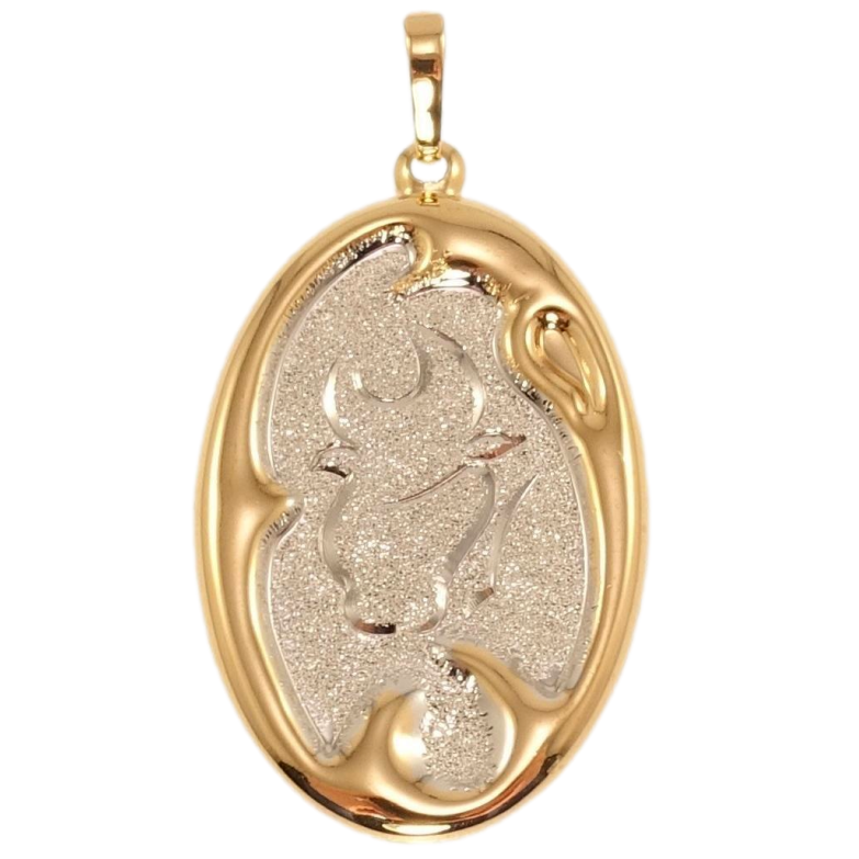 Кулон Xuping Позолота + Родий Овальный Медальон Знак Зодиака Телец фото №1