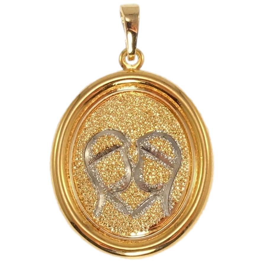 Кулон Xuping Позолота + Родий Медальон Знак Зодиака Близнецы фото №1