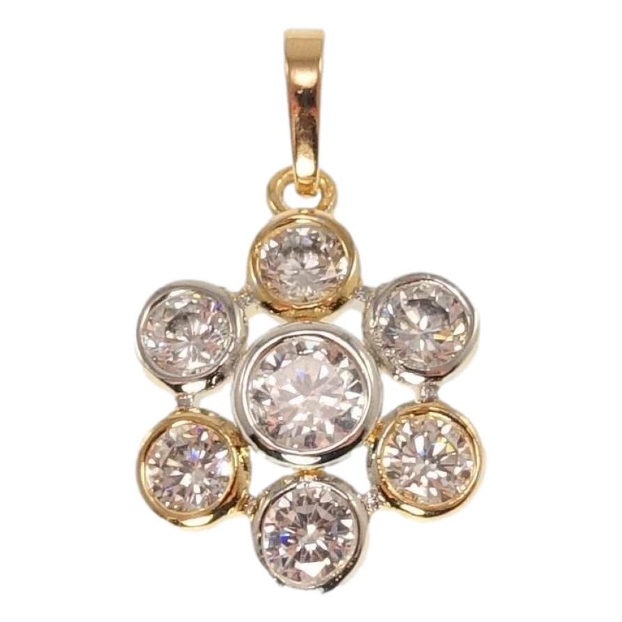 Кулон Xuping Позолота + Родий Цветок с цирконием фото №1