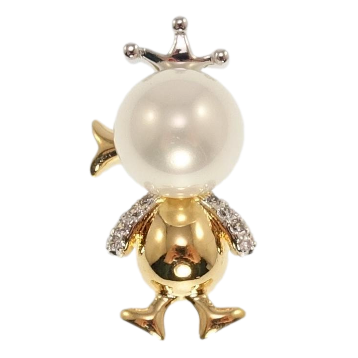 Кулон Xuping Позолота + Родій Каченя з перлиною фото №4 Кулон Xuping Позолота + Родій Каченя з перлиною фото №4