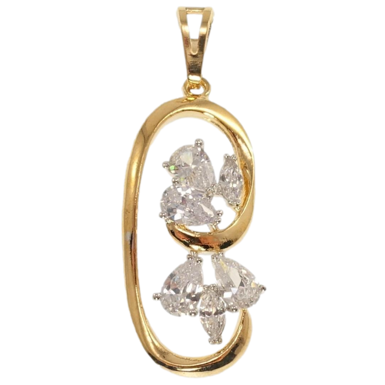 Кулон Xuping Позолота + Родій Завиток з візерунком з цирконію фото №1 Кулон Xuping Позолота + Родій Завиток з візерунком з цирконію фото №1