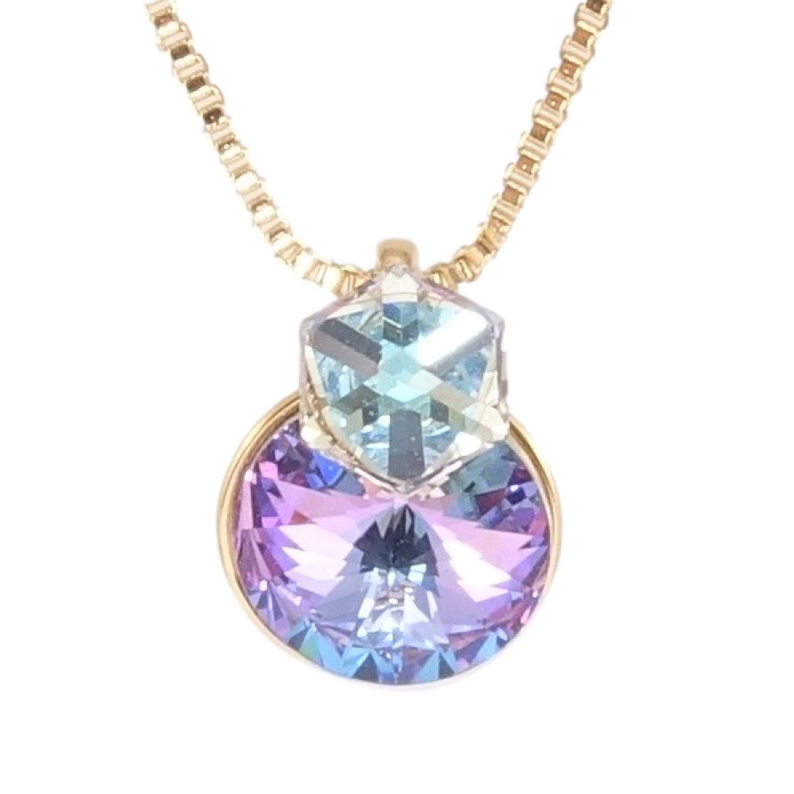 Кулон Xuping 18K з кр-ми Swarovski на ланцюжку Кристали Paradise Shine довжина 39,5-44,5см х 1мм фото №1