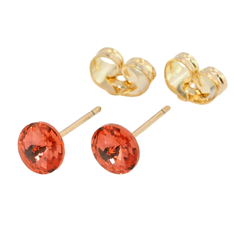 Сережки Xuping колір 18K з кристалами Swarovski пусети Кристал Padparadscha ø 6мм фото №1 Сережки Xuping колір 18K з кристалами Swarovski пусети Кристал Padparadscha ø 6мм фото №1