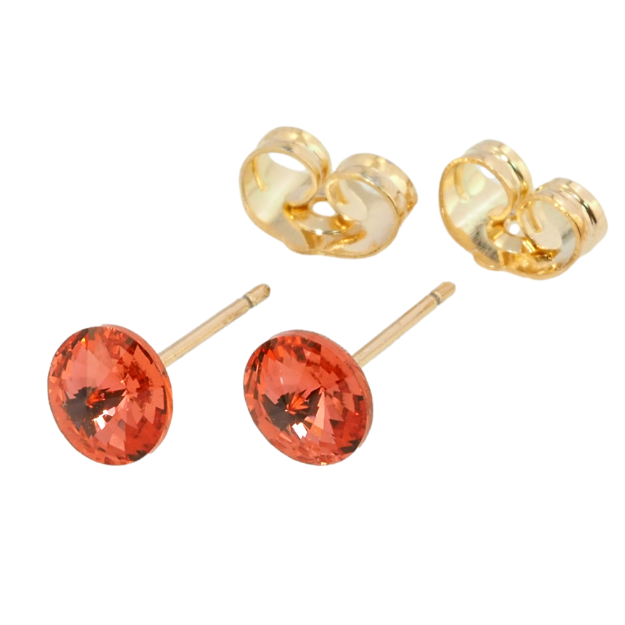 Сережки Xuping колір 18K з кристалами Swarovski пусети Кристал Padparadscha ø 6мм фото №1 Сережки Xuping колір 18K з кристалами Swarovski пусети Кристал Padparadscha ø 6мм фото №1