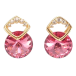 Сережки Xuping колір 18K з кристалами Swarovski пусети "Кристал Rose в скріпці ромб" фото №2