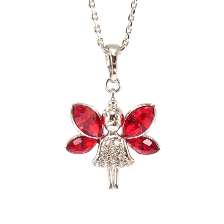 Кулон Xuping колір Родій з кр-ми Swarovski на ланцюжку Фея з кристалами Light Siam дл. 34-39см х 1мм фото №1