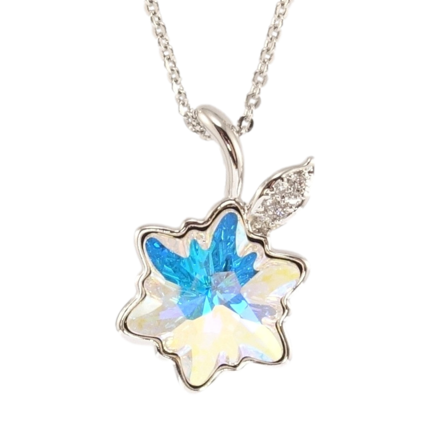 Кулон Xuping цвет Родий с кр-ми Swarovski на цепочке Кристальный цветочек АВ дл. 41-47см х 2мм фото №1 Кулон Xuping цвет Родий с кр-ми Swarovski на цепочке Кристальный цветочек АВ дл. 41-47см х 2мм фото №1