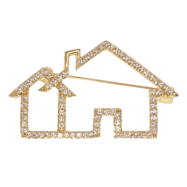 Брошь Xuping Позолота 18K Дом инкрустация цирконием фото №1