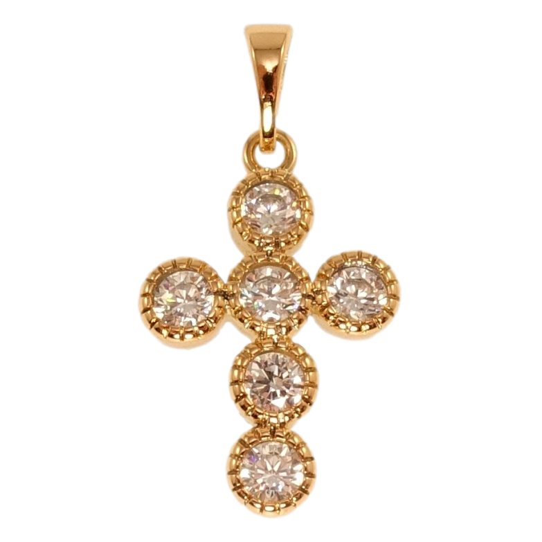 Кулон Xuping Позолота 18K Декоративний Хрест з інкрустацією цирконієм фото №1