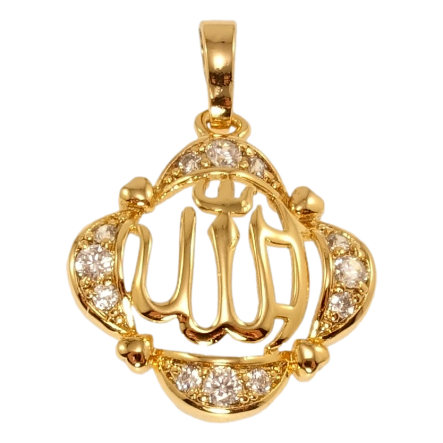 Кулон Xuping Позолота 18K Фигурная подвеска с цирконием и надписью Аллах фото №1 Кулон Xuping Позолота 18K Фигурная подвеска с цирконием и надписью Аллах фото №1