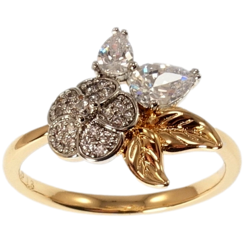 Каблучка Xuping Позолота + Родій Квітка фото №1