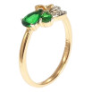 Кольцо Xuping Позолота + Родий Лист с зелеными кристаллами фото №2 Кольцо Xuping Позолота + Родий Лист с зелеными кристаллами фото №2
