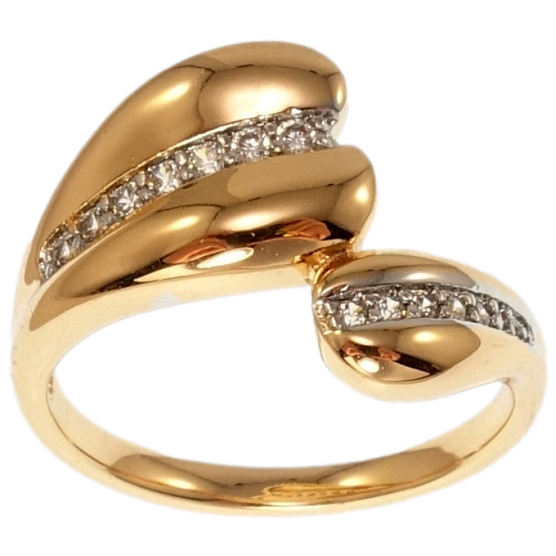 Кольцо Xuping Позолота + Родий Дуэт сердец фото №1