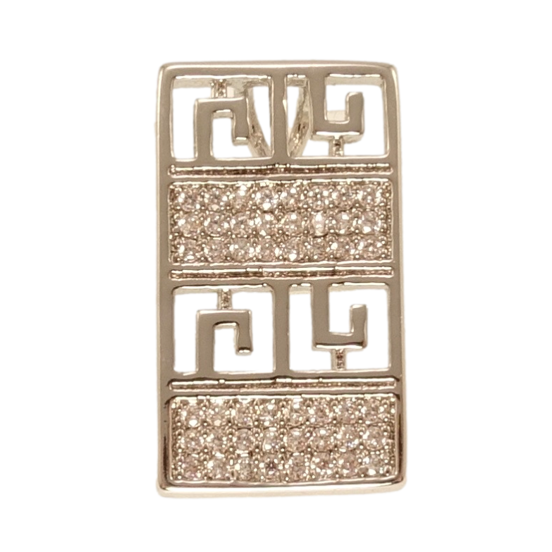Кулон Xuping Родій Прямокутна підвіска з різьбленим візерунком та інкрустацією цирконієм фото №1 Кулон Xuping Родій Прямокутна підвіска з різьбленим візерунком та інкрустацією цирконієм фото №1