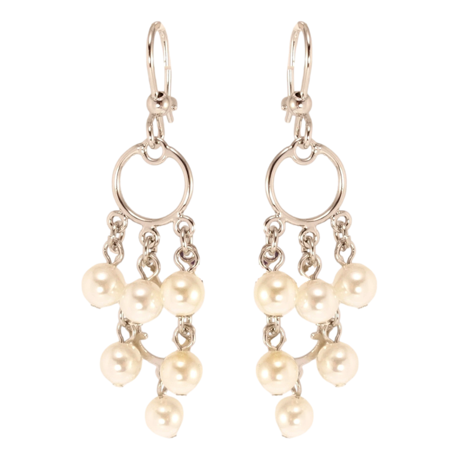 Серьги Xuping Родий подвески французский замок Декоративные жемчужные подвески фото №1 Серьги Xuping Родий подвески французский замок Декоративные жемчужные подвески фото №1