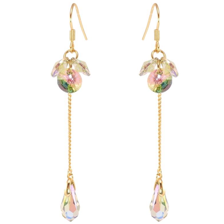 Сережки Xuping колір 18K з кристалами Swarovski французький замок Підвіски з гроном кристалів Vitrail Medium фото №1