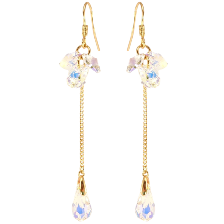 Серьги Xuping цвет 18K с кристаллами Swarovski французский замок Подвески с гроздью кристаллов Shimmer фото №3