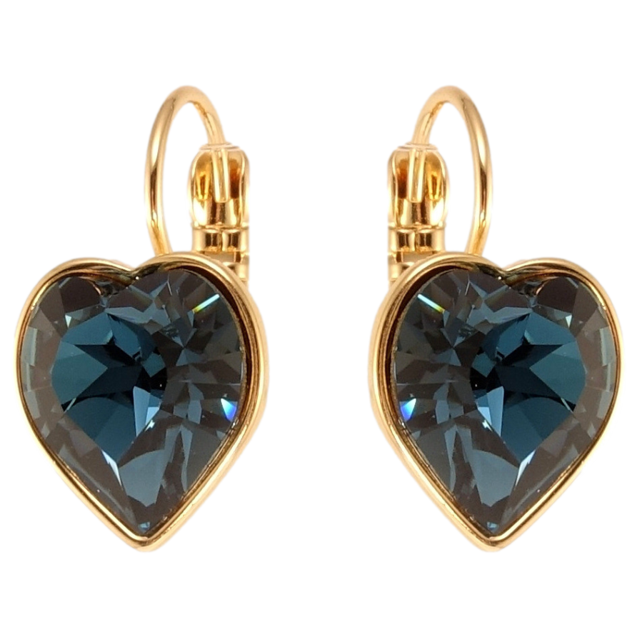 Сережки Xuping колір 18K з кристалами Swarovski французький замок Кристальні серця Montana фото №1 Сережки Xuping колір 18K з кристалами Swarovski французький замок Кристальні серця Montana фото №1