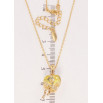 Кулон Xuping колір 18K з кр-ми Swarovski на ланцюжку Серце Citrine Shimmer з бантом довжина 40-45см х 1мм фото №2