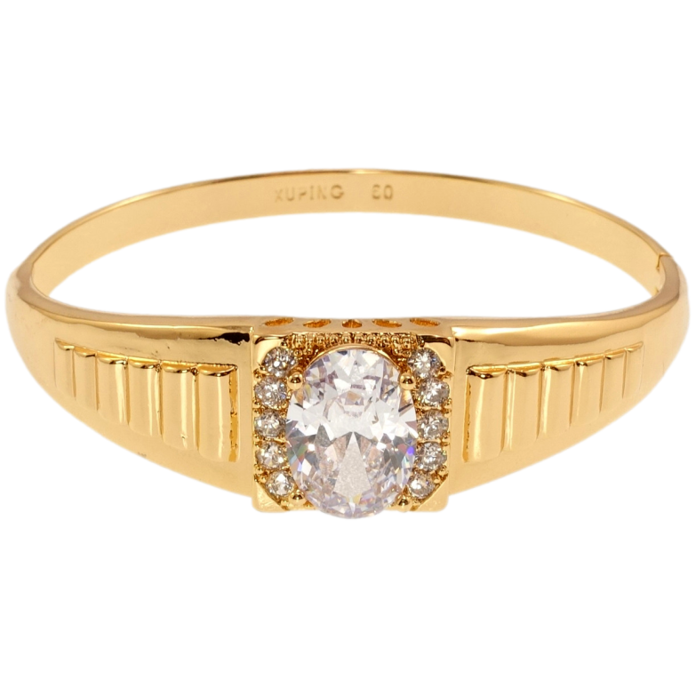 Браслет Xuping Позолота 18K Кристалл в обрамлении циркония ø 5,7см фото №1