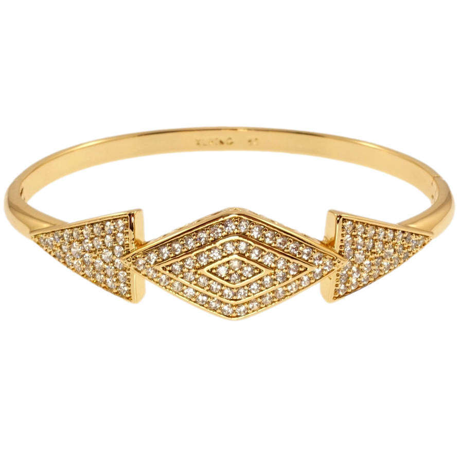 Браслет Xuping Позолота 18K Изящная геометрия инкрустация цирконием ø 6см фото №1 Браслет Xuping Позолота 18K Изящная геометрия инкрустация цирконием ø 6см фото №1