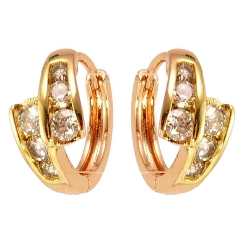 Серьги Xuping Позолота РО + Позолота 14K колечки Притяжение фото №1 Серьги Xuping Позолота РО + Позолота 14K колечки Притяжение фото №1