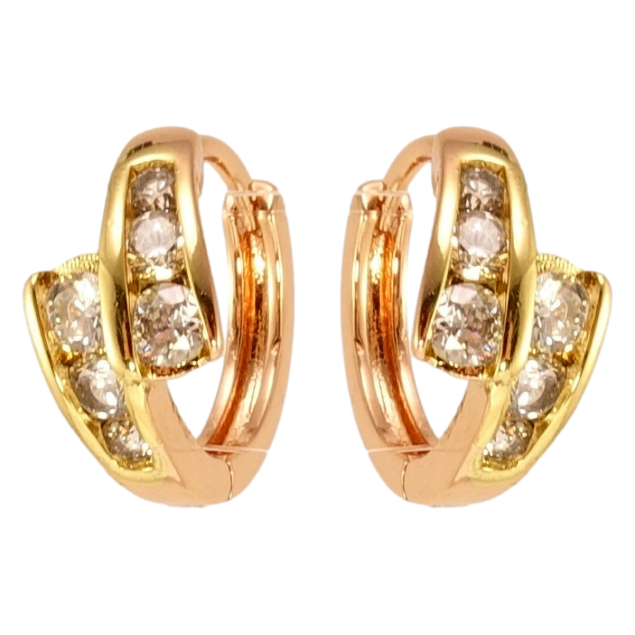 Серьги Xuping Позолота РО + Позолота 14K колечки Притяжение фото №1 Серьги Xuping Позолота РО + Позолота 14K колечки Притяжение фото №1