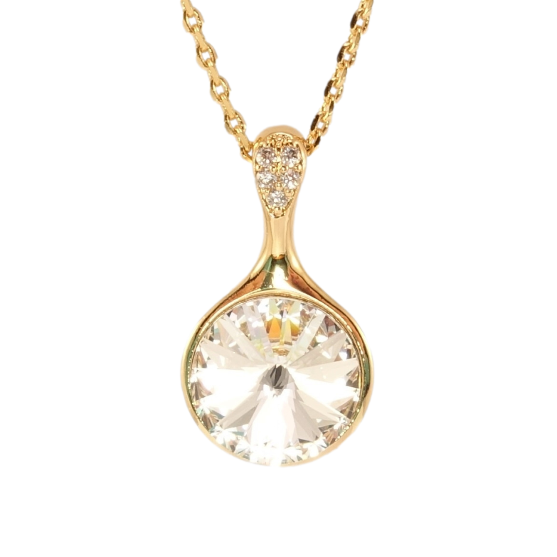 Кулон Xuping цвет 18K с кр-ми Swarovski на цепочке Кристалл Clear длина 39-44см х 1мм фото №1 Кулон Xuping цвет 18K с кр-ми Swarovski на цепочке Кристалл Clear длина 39-44см х 1мм фото №1