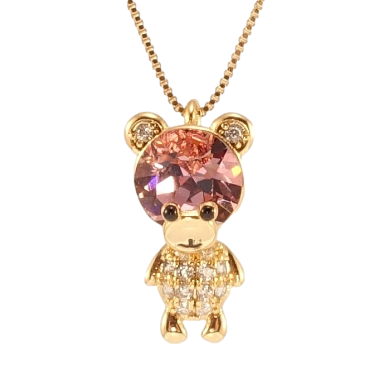 Кулон Xuping колір 18K з кр-ми Swarovski на ланцюжку Ведмедик з кристалом Rose довжина 41-46см х 1мм фото №2 Кулон Xuping колір 18K з кр-ми Swarovski на ланцюжку Ведмедик з кристалом Rose довжина 41-46см х 1мм фото №2