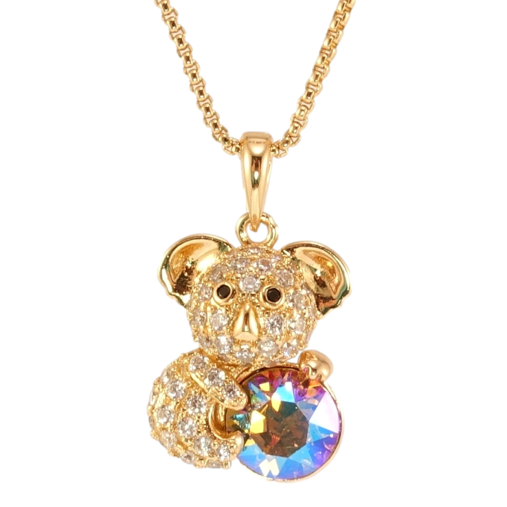 Кулон Xuping колір 18K з кр-ми Swarovski на ланцюжку Коала з кристалом Topaz AB довжина 40-46см х 1мм фото №6