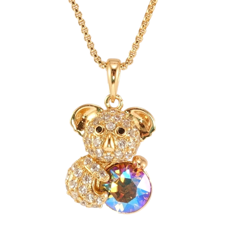 Кулон Xuping цвет 18K с кр-ми Swarovski на цепочке Коала с кристаллом Topaz AB длина 40-46см х 1мм фото №1