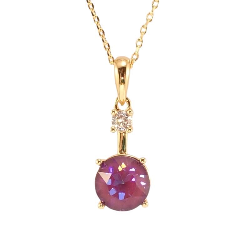 Кулон Xuping цвет 18K с кр-ми Swarovski на цепочке Кристалл Burgundy Delite длина 41-46см х 1мм фото №1