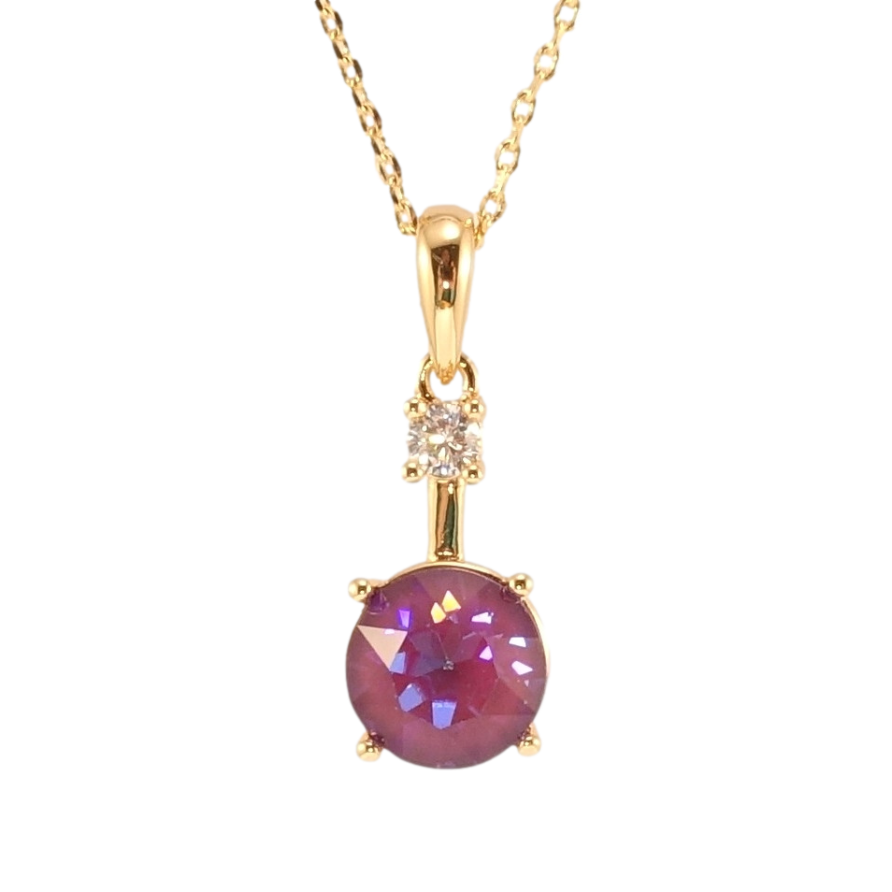 Кулон Xuping цвет 18K с кр-ми Swarovski на цепочке Кристалл Burgundy Delite длина 41-46см х 1мм фото №1